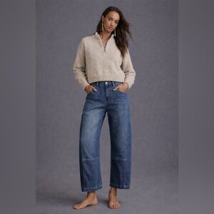 Cozy Cream Half-Zip Sweater with flecks of colour